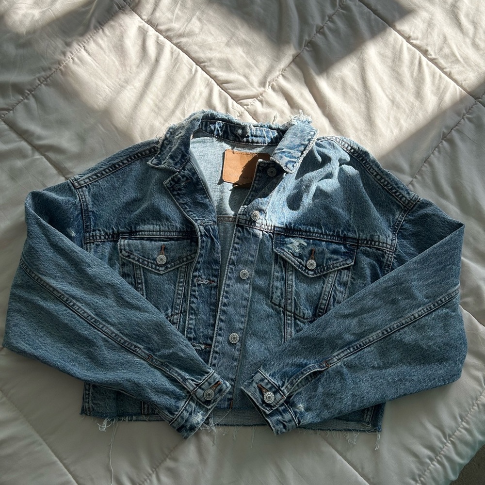 American Eagle Outfitters Distressed Denim Jacket
